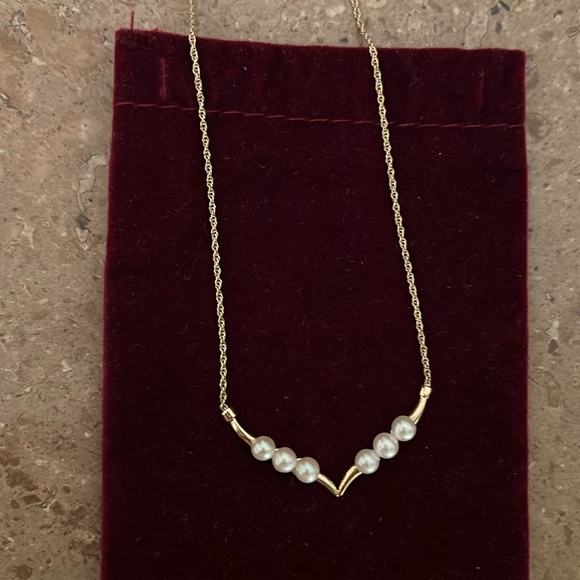 14KT Gold Pearl Necklace - Picture 2 of 7